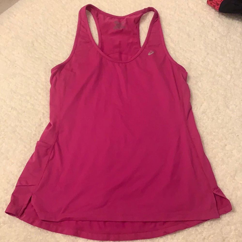 Acis pink running tank top